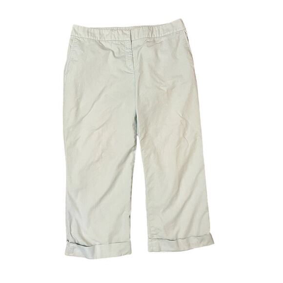 Apostrophe Womens Stretch Chino Pants Size 10 Cropped Pale Light Blue Cuffed Hem - Picture 1 of 9